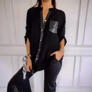 Loose Shirts Sequins Blouse