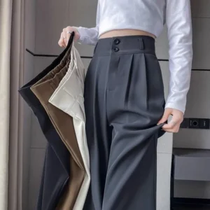 Korean High Waist Casual Loose Office Ladies Pants