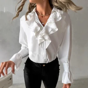 Women Long Sleeve Blouse White
