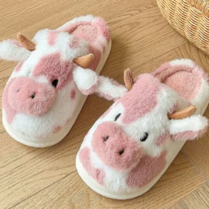 Alternative view of Pallene Cow milk Fuzzy Slippers