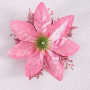 Alternative view of Glitter Artifical Pink Flowers Christmas Tree Decorations