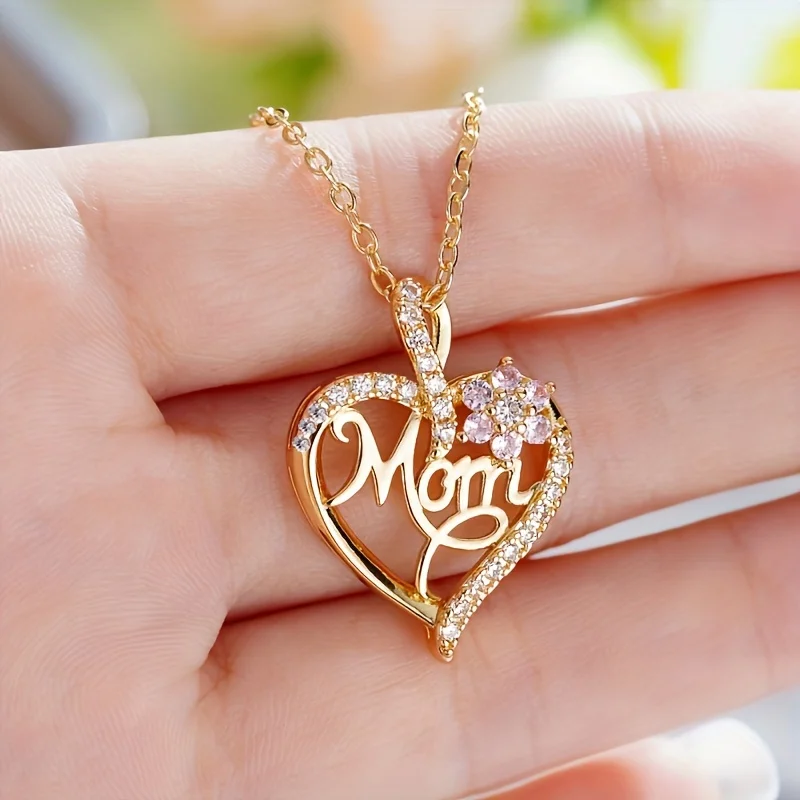Mom Heart Pendant Necklace For Christmas - Image 2