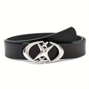 Stylish Oval Cross Metal Buckle Belt