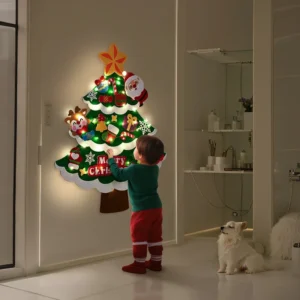 DIY Christmas Tree Wall Decorations with Lights Ornament