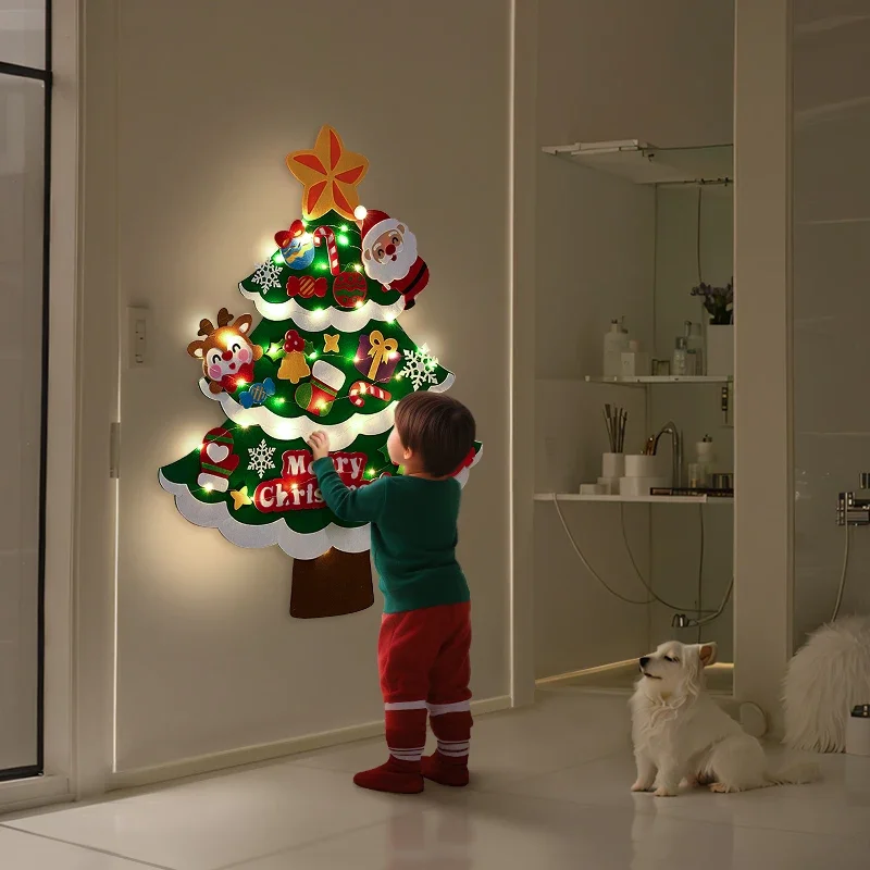 DIY Christmas Tree Wall Decorations with Lights Ornament