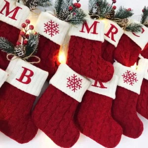 Christmas Tree Alphabet Knitting Sock Decoration