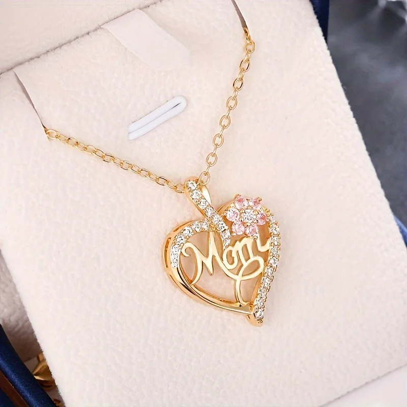 Mom Heart Pendant Necklace For Christmas - Image 4